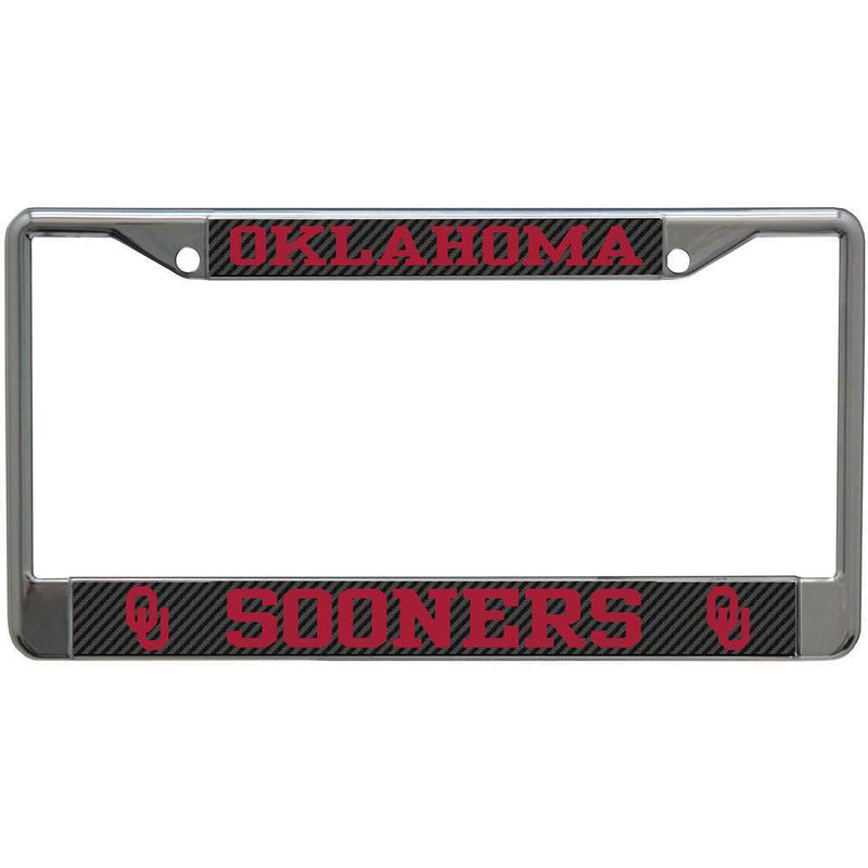 NCAA Oklahoma Sooners Metal License Plate Frame - Carbon Fiber