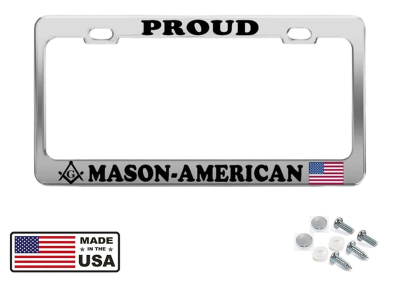 MASON AMERICAN FLAGS Heavy Duty Metal License Plate Frame Border