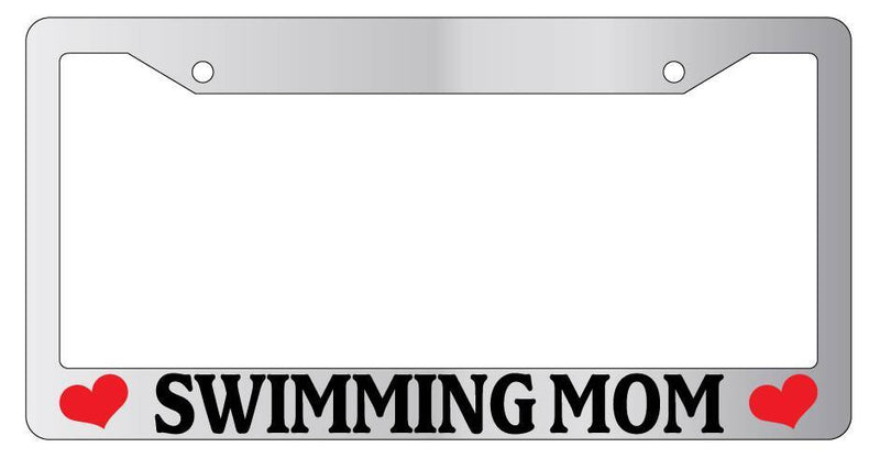Chrome METAL License Plate Frame SWIMMING MOM Auto Accessory  Mod-GRAPH9856236-8011