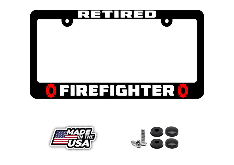 Firefighter Retired license Plate Frame