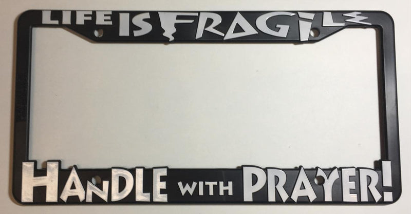 Black 3D License Plate Frame Life Is Fragile Auto Accessory  Mod-GRAPH9856236-34