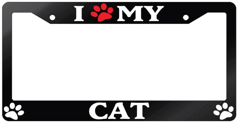 Glossy Black License Plate Frame I (PAW) MY CAT Auto Accessory -325  Mod-GRAPH9856236-7082