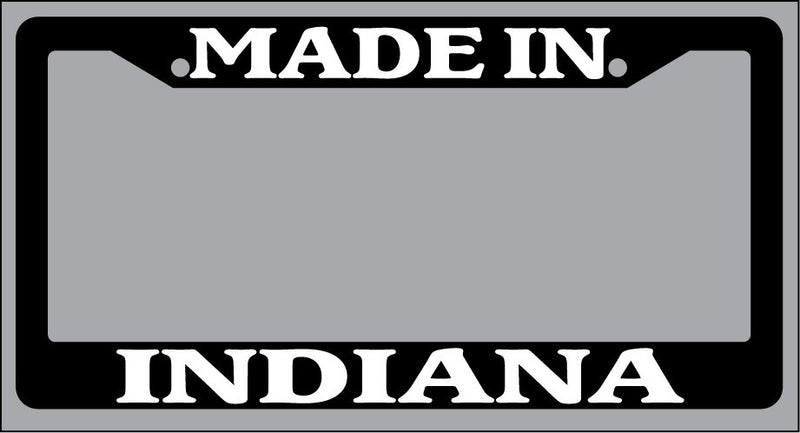 Black License Plate Frame "Made in Indiana" Auto Accessory 1477  Mod-GRAPH9856236-987
