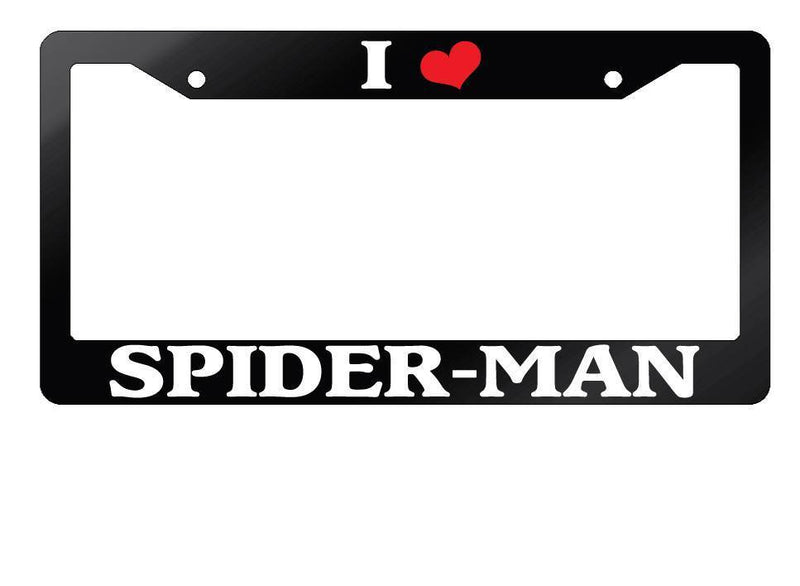 Glossy Black License Plate Frame I HEART For Spider-MAN Auto Accessory  Mod-GRAPH9856236-7585