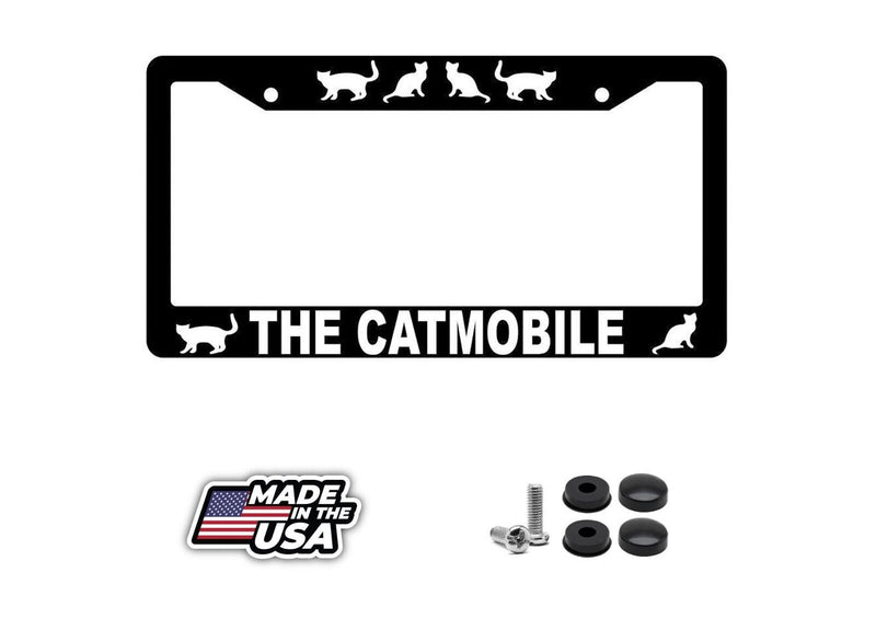 The CatMobile Black Plastic License Plate Frame