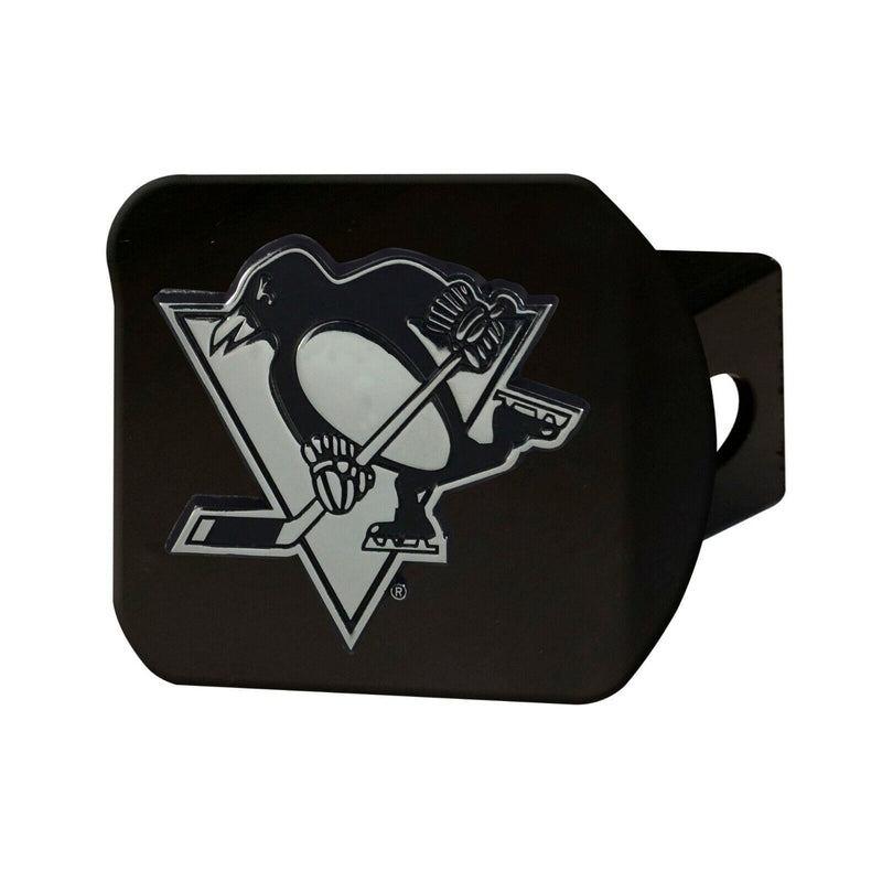 NHL Pittsburgh Penguins 3D Chrome on Black Metal Hitch Cover