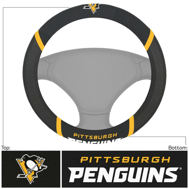 NHL Pittsburgh Penguins Embroidered Steering Wheel Cover