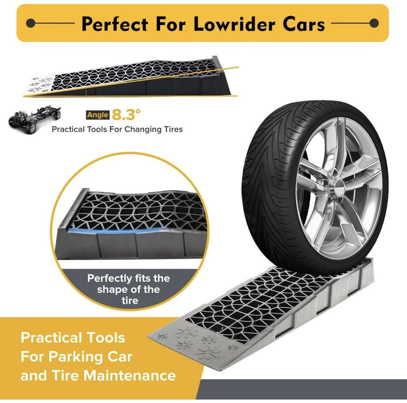 Ramps Low Profile Plastic Car Service Ramps 3 Ton Truck Vehicle - 2 Pack