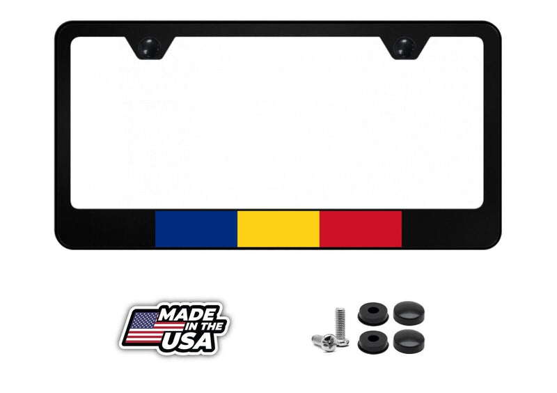 ROMANIA FLAG ROMANIAN Metal License Plate Frame Holder