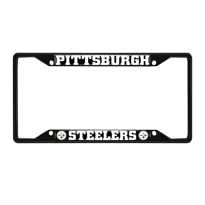 NFL Pittsburgh Steelers Black Metal License Plate Frame