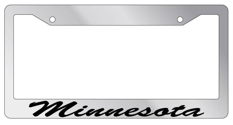 Chrome License Plate Frame CURSIVE Minnesota Auto Accessory 999  Mod-GRAPH9856236-5053