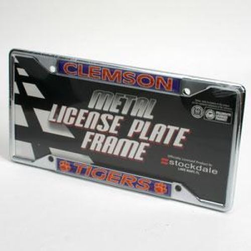 NCAA Clemson Tigers "tigers" Metal License Plate Frame W/domed Insert