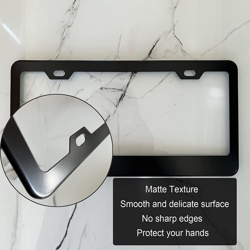 Grateful Thankful Blessed Black Stainless Steel License Plate Frame