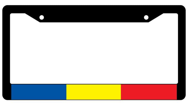 Romania Black Plastic License Plate Frame Auto Accessory World Flags  Mod-GRAPH9856236-2209