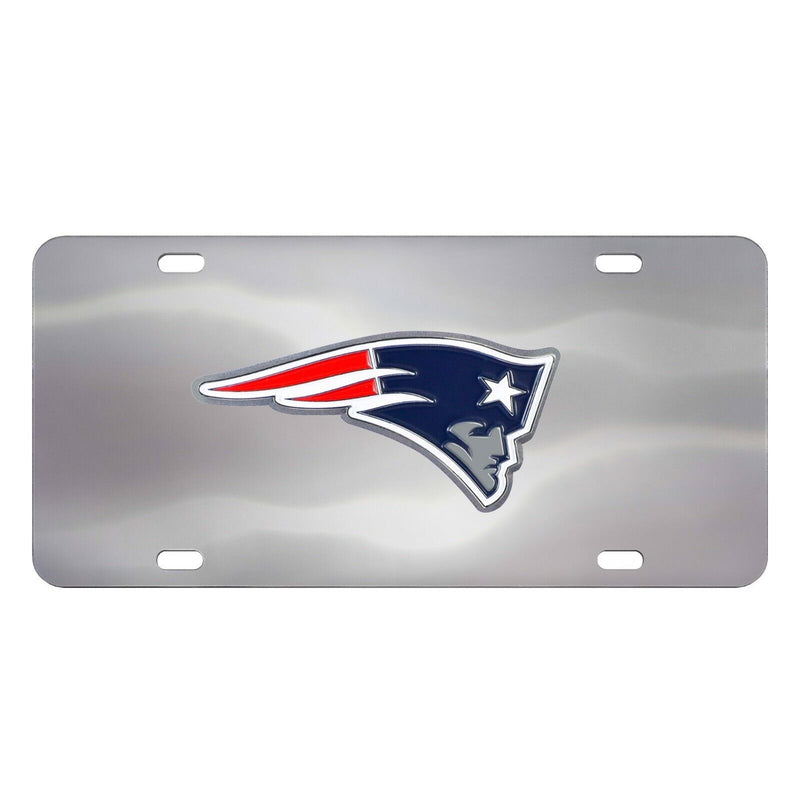 NFL New England Patriots Chromed Steel Diecast Logo Front License Plate