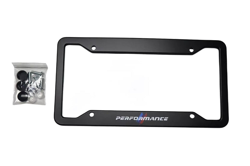 For BMW Black Aluminum Steel License Plate Frame M performance Style