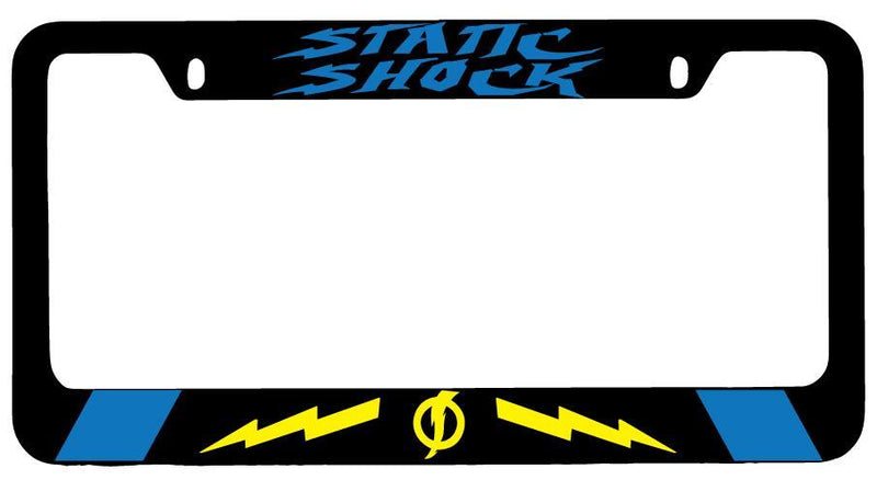 Static Shock Black METAL License Plate Frame Auto Accessory DC  Mod-GRAPH9856236-8758