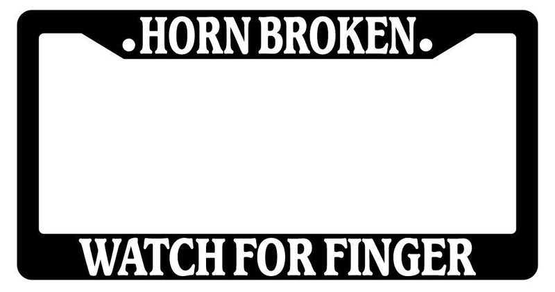 Black License Plate Frame Horn Broken Watch For Finger Auto Accessory Novelty  Mod-GRAPH9856236-3685