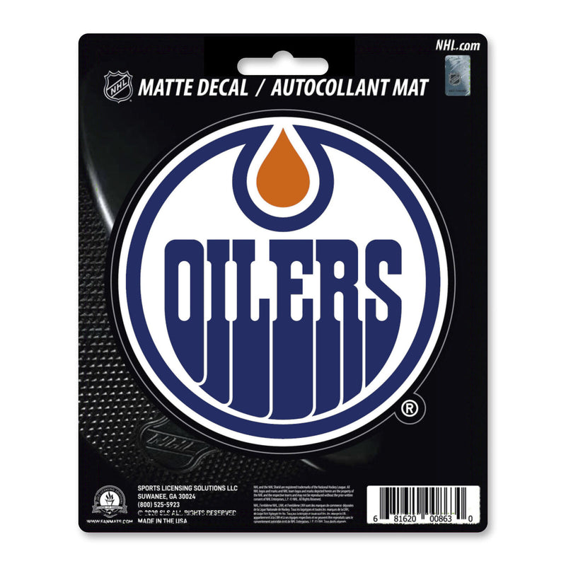 NHL Edmonton Oilers Decal Matte 5"X6.25" Auto Boat Cooler Luggage