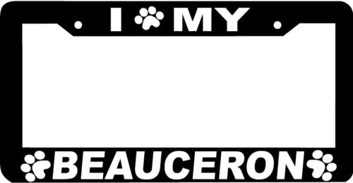BEAUCERON Dog paw print License Plate Frame