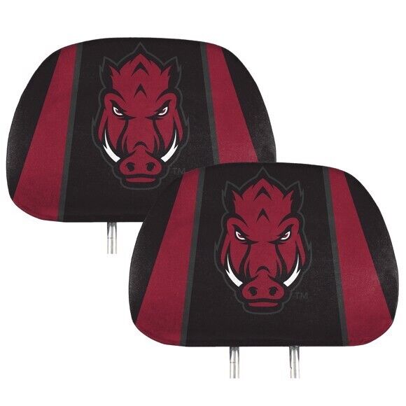 NCAA Arkansas Razorbacks New 2-Piece Printed Headrest Covers