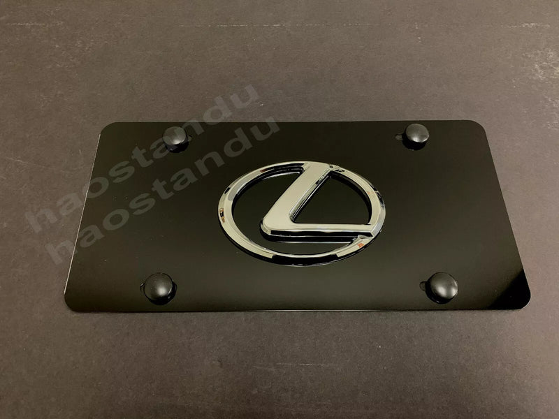 1x 3D "Lexus LOGO style" emblem Aluminum BLACK Color Front Plate RUST FREE