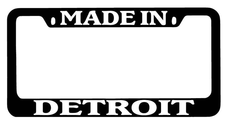 Black METAL License Plate Frame Made In Detroit Auto Accessory 1213  Mod-GRAPH9856236-7765