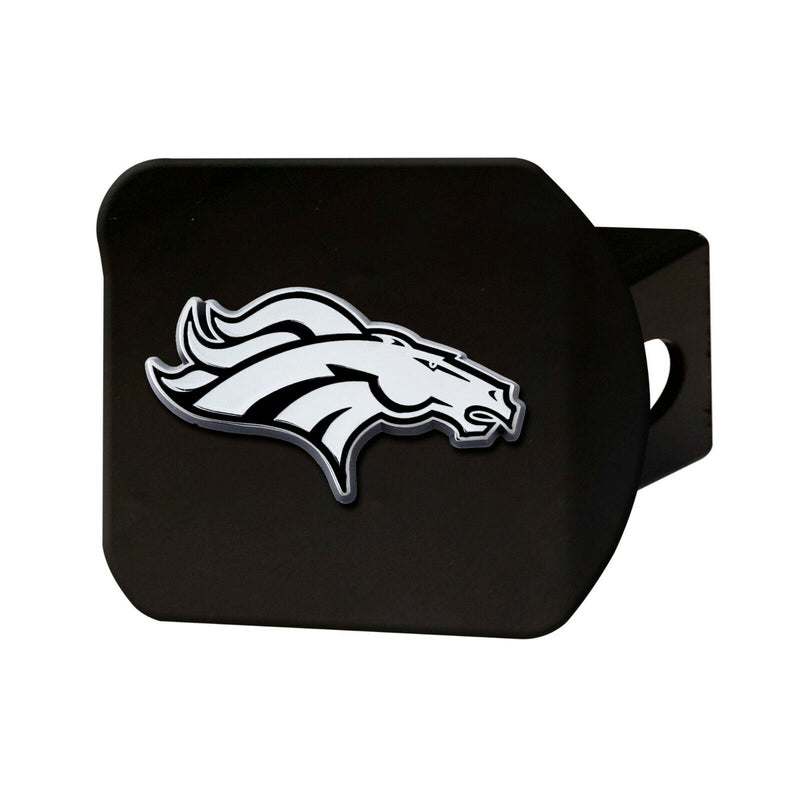 NFL Denver Broncos 3D Chrome on Black Metal Hitch Cover