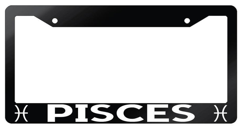 Glossy Black License Plate Frame Auto Accessory Pisces  Mod-GRAPH9856236-7408