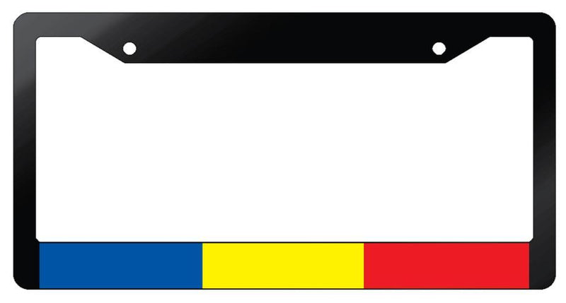 Romania Glossy Black Plastic License Plate Frame World Flags  Mod-GRAPH9856236-6910