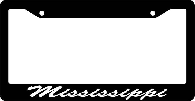 Black License Plate Frame CURSIVE Mississippi Auto Accessory 1005  Mod-GRAPH9856236-1893