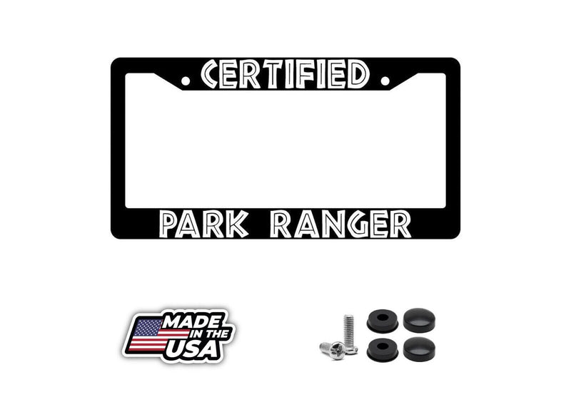 Certified Park Ranger Black Plastic License Plate Frame Jurassic Park