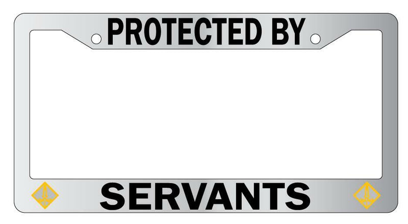 Protected By Servants (Saber) Chrome License Plate Frame Auto Fate  Mod-GRAPH9856236-5693