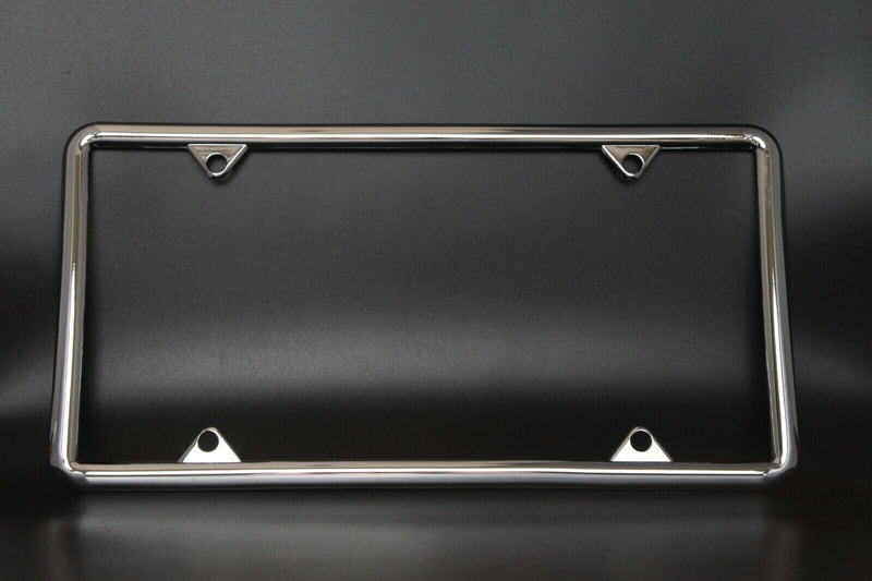 Plain License Plate Frame, Chrome Plated Metal v2