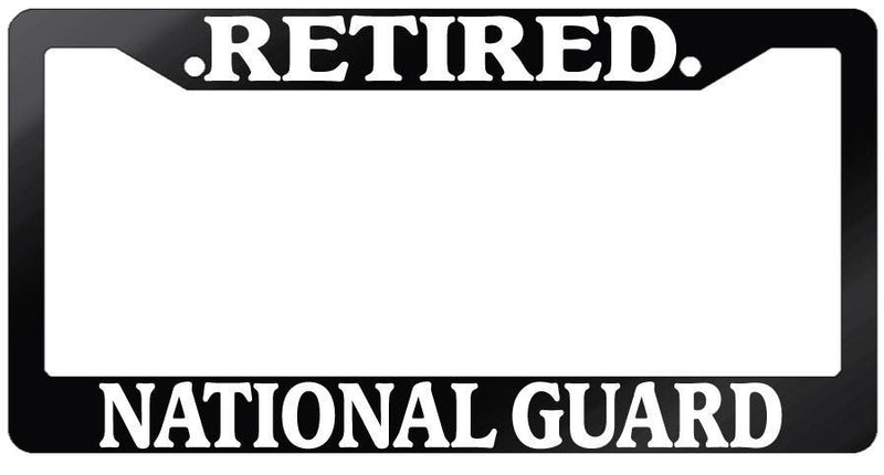 Glossy Black License Plate Frame RETIRED NATIONAL GUARD Auto Accessory  Mod-GRAPH9856236-7425