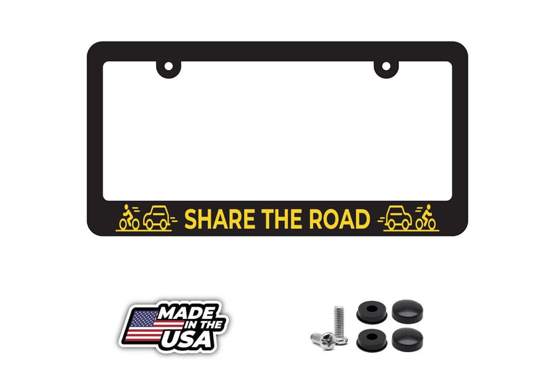 Share The Road Safety Cycling Bicycle Mountain License Plate Frame