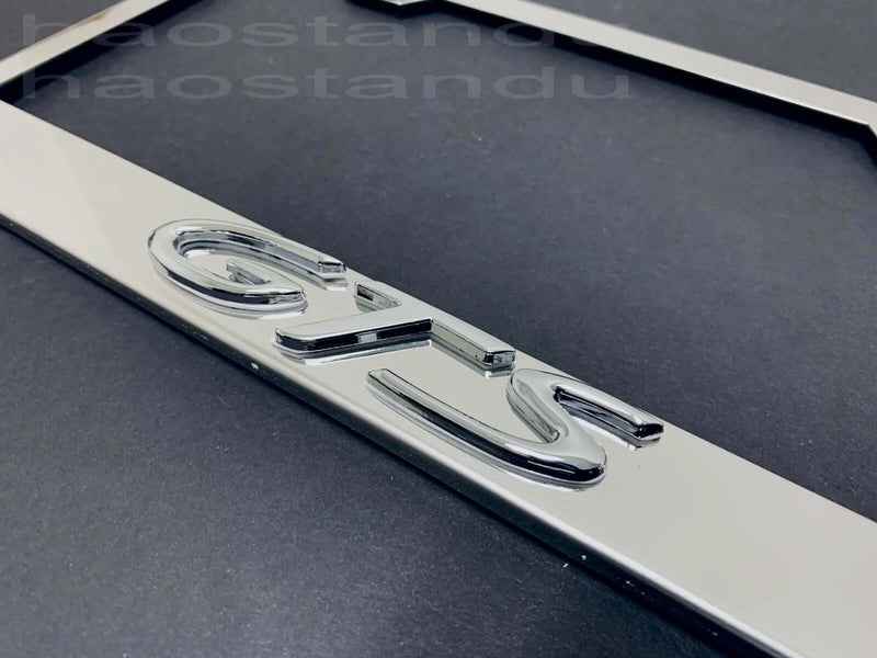 1x GTS 3D Emblem STAINLESS STEEL License Plate Frame RUST FREE + Screw Cap
