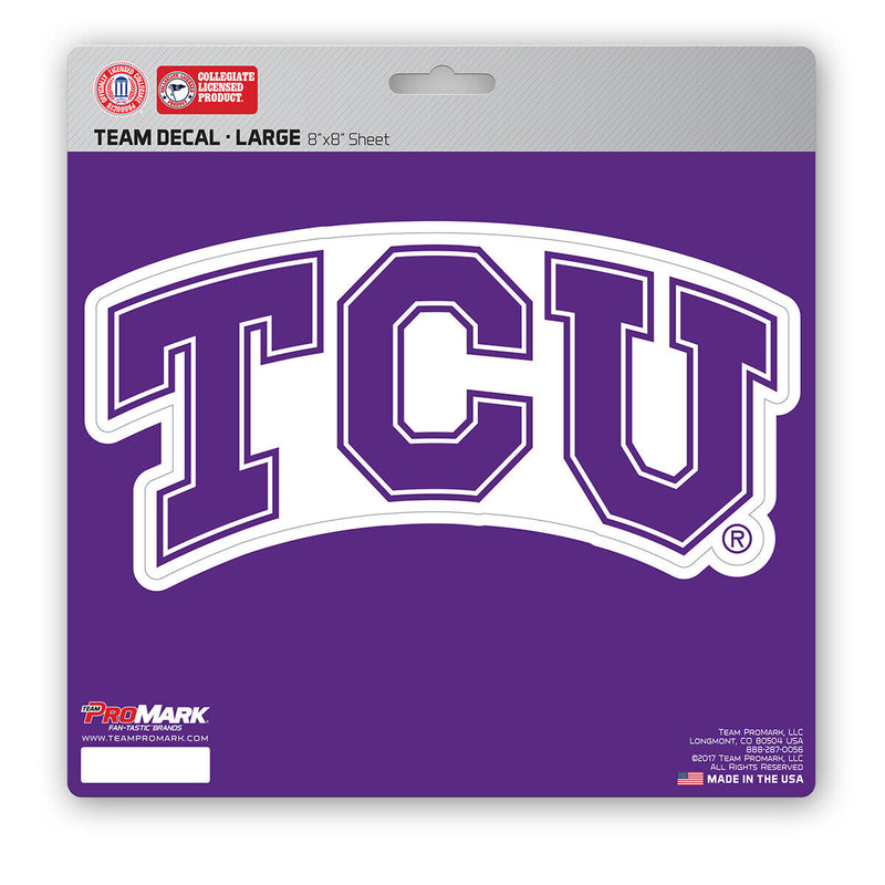 NCAA Texas Christian Horned Frogs Decal Large 8"X8" Auto Truck RV Boat