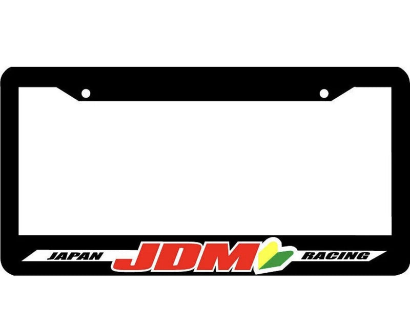black JAPAN RACING JDM wakaba leaf License Plate Frame