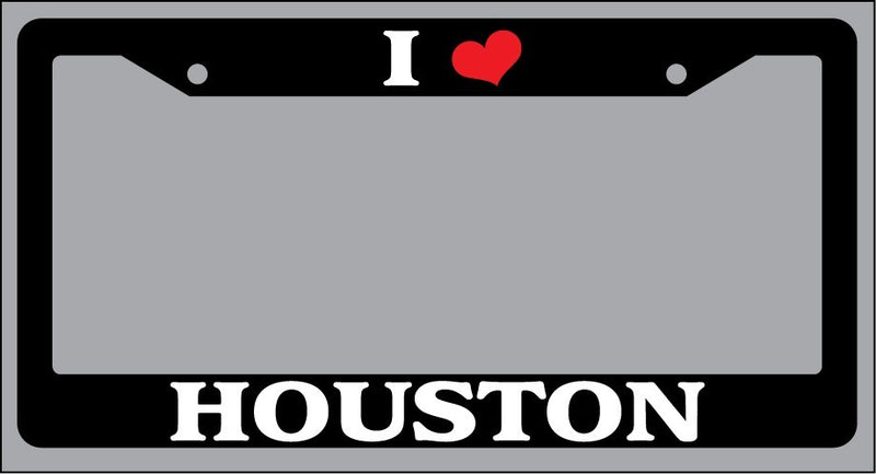 Black License Plate Frame I Heart Houston Auto Accessory 1372  Mod-GRAPH9856236-1391