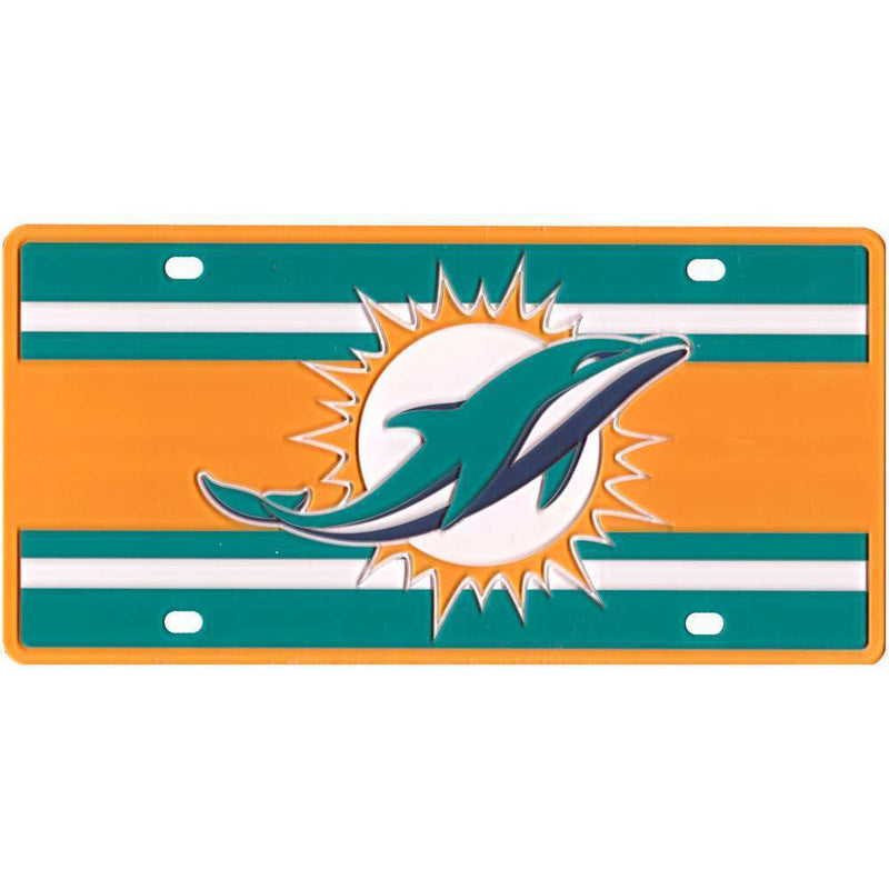 NFL Miami Dolphins Full Color Super Stripe Inlay License Plate