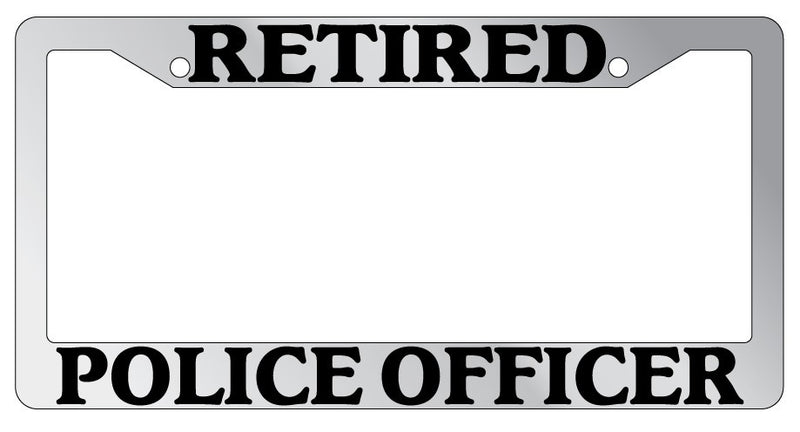 Chrome METAL License Plate Frame RETIRED POLICE OFFICER Auto Accessory  Mod-GRAPH9856236-9715