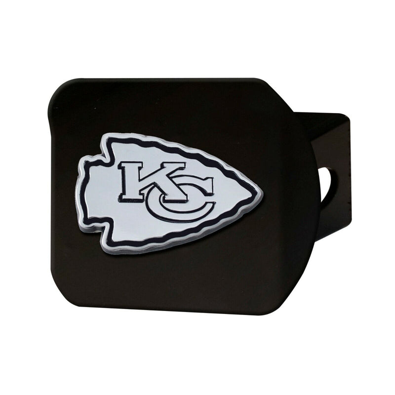 NFL Kansas City Chiefs 3D Chrome on Black Metal Hitch Cover