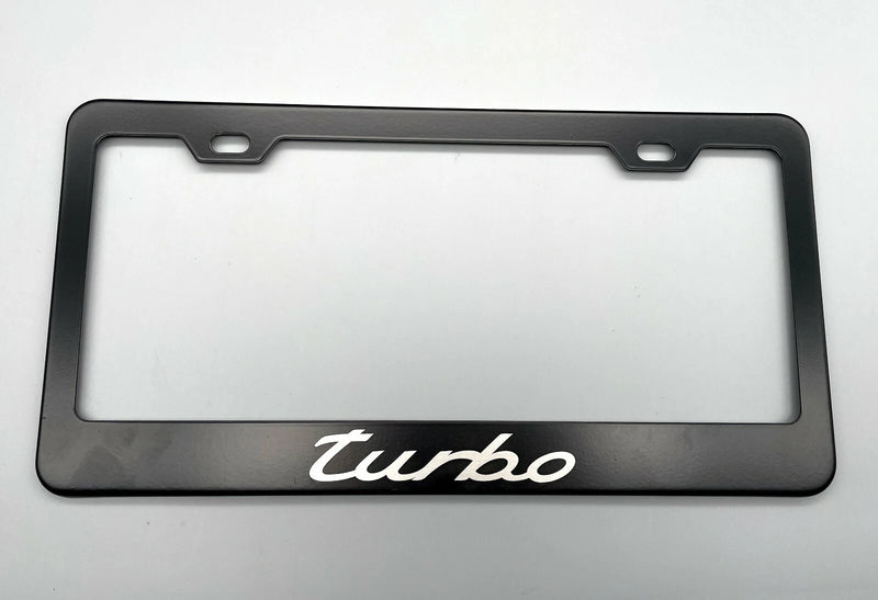 Laser Engraved Black License Plate Frame Stainless Steel fit BMW, Porsche