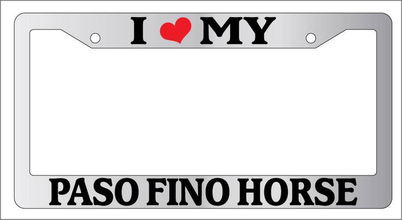 Chrome License Plate Frame I Heart My Paso Fino Horse Auto Accessory 492  Mod-GRAPH9856236-5328