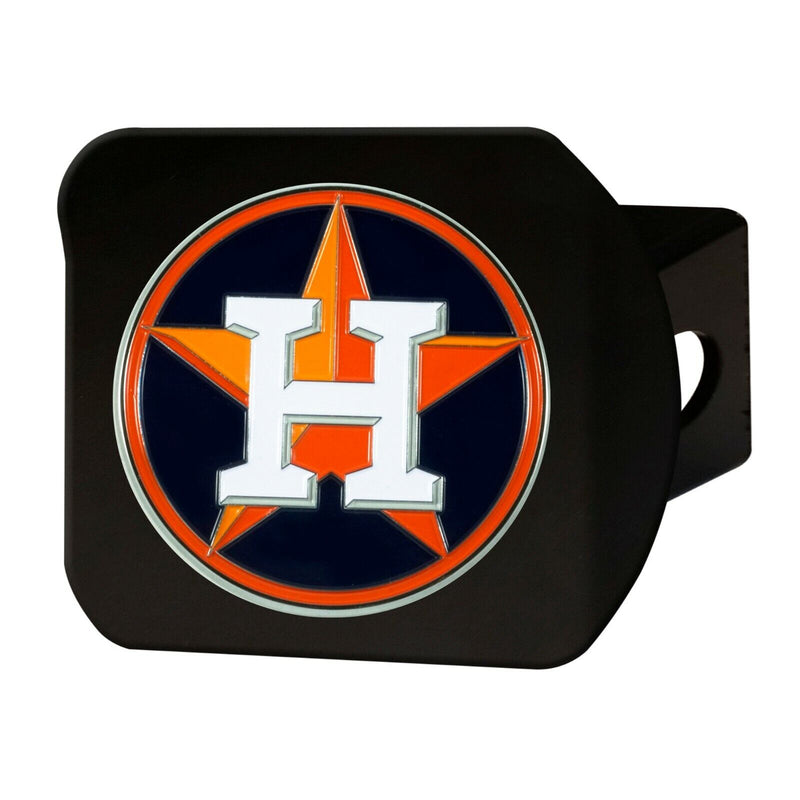 MLB Houston Astros 3D Color on Black Metal Hitch Cover