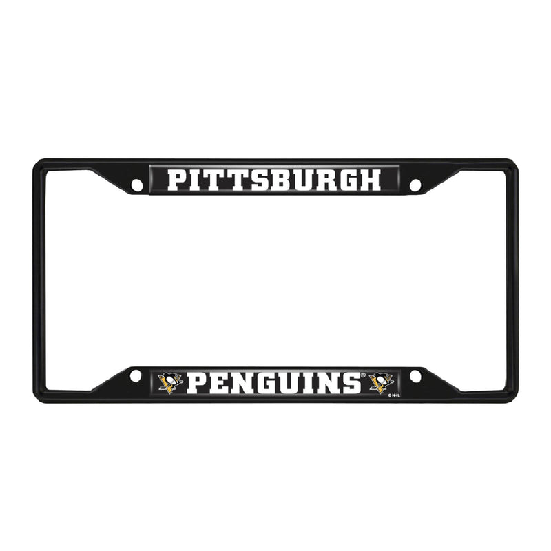 NHL Pittsburgh Penguins Black Metal License Plate Frame