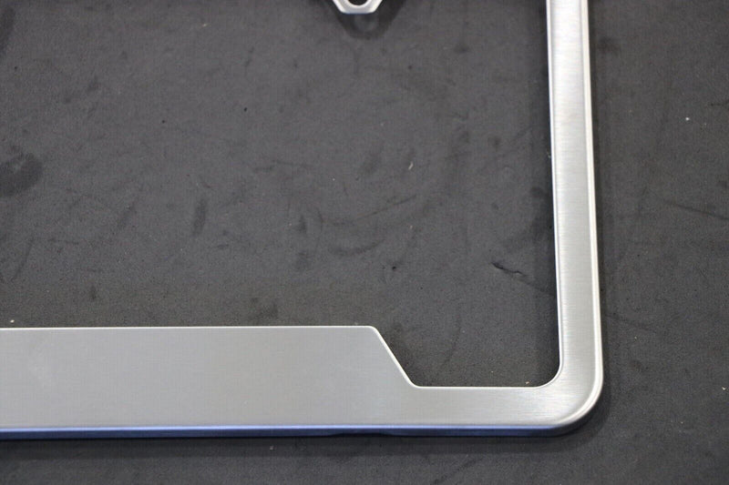 Brushed Stainless Steel 2-Hole License Plate Thick Frame Including Hardware