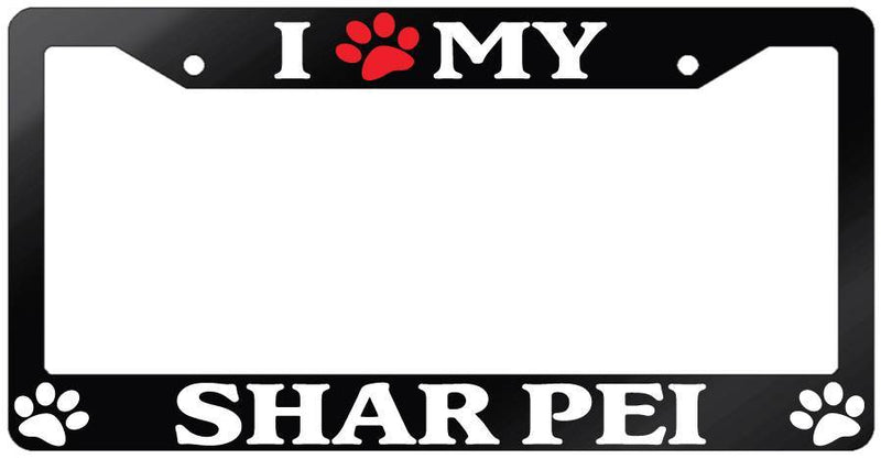 Glossy Black License Plate Frame I (PAW) MY SHAR PEI Auto Accessory 560  Mod-GRAPH9856236-7110