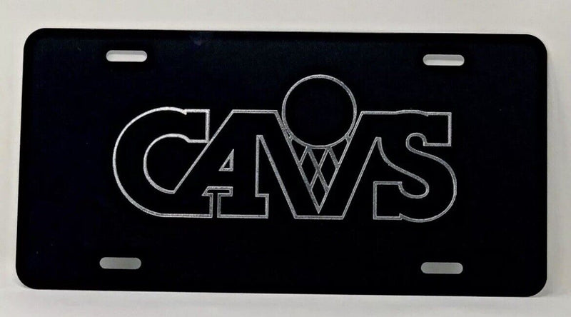 Cleveland Cavaliers 2 logo Car Tag Diamond Etched on Aluminum License Plate